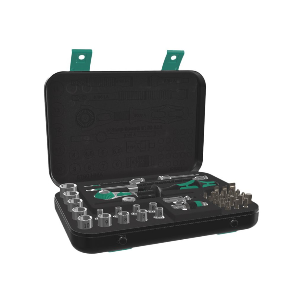Produktbild för Wera Zyklop 8100 SA 2 - ratcheting screwdriver with bit and socket set - 42 delar