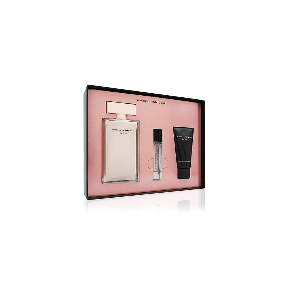 Produktbild för Narciso Rodriguez For Her 2024 SET W (EDP 100ml + BL 50ml + EDP 10ml)