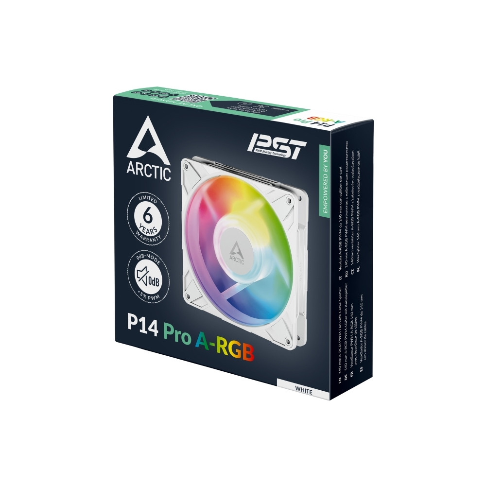 Produktbild för ARCTIC P14 Pro A-RGB - lådfläkt - med kabelsplitter
