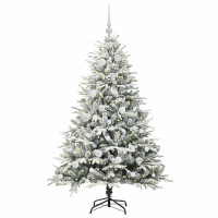 Produktbild för Konstgjord Förbelyst Julgran med Bollsats Grön 150 cm