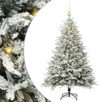 Produktbild för Konstgjord Förbelyst Julgran med Bollsats Grön 150 cm
