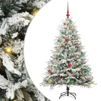 Produktbild för Konstgjord Förbelyst Julgran med Bollsats Grön 150 cm