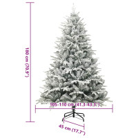 Produktbild för Konstgjord förbelyst julgran med stativ Grön 180 cm PVC och PE