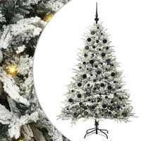 Produktbild för Konstgjord Förbelyst Julgran med Bollsats Grön 180 cm