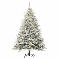 Produktbild för Konstgjord Förbelyst Julgran med Bollsats Grön 180 cm