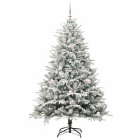 Produktbild för Konstgjord Förbelyst Julgran med Bollsats Grön 180 cm
