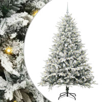 Produktbild för Konstgjord Förbelyst Julgran med Bollsats Grön 180 cm