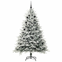 Produktbild för Konstgjord Förbelyst Julgran med Bollsats Grön 210 cm