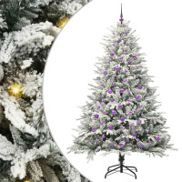 Produktbild för Konstgjord Förbelyst Julgran med Bollsats Grön 210 cm