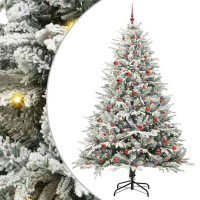 Produktbild för Konstgjord Förbelyst Julgran med Bollsats Grön 240 cm