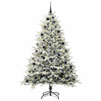 Produktbild för Konstgjord Förbelyst Julgran med Bollsats Grön 240 cm