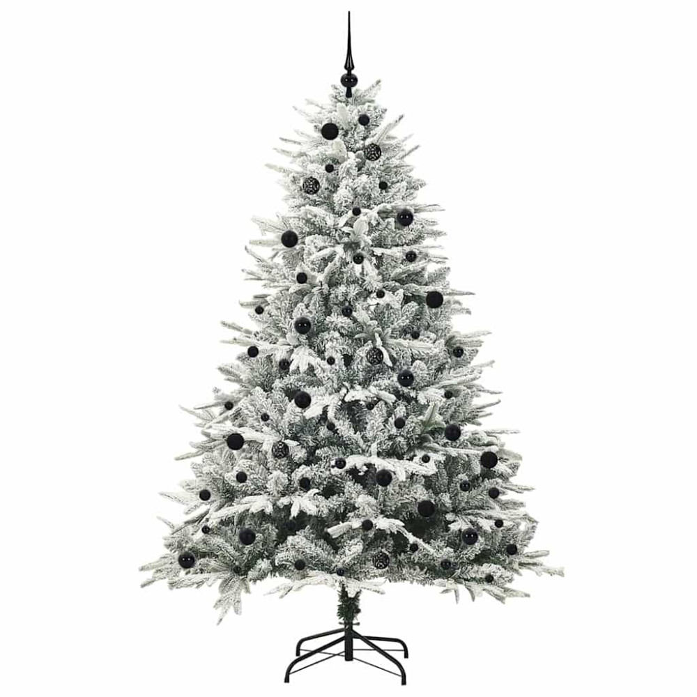 Produktbild för Konstgjord Förbelyst Julgran med Bollsats Grön 240 cm