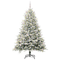 Produktbild för Konstgjord Förbelyst Julgran med Bollsats Grön 240 cm