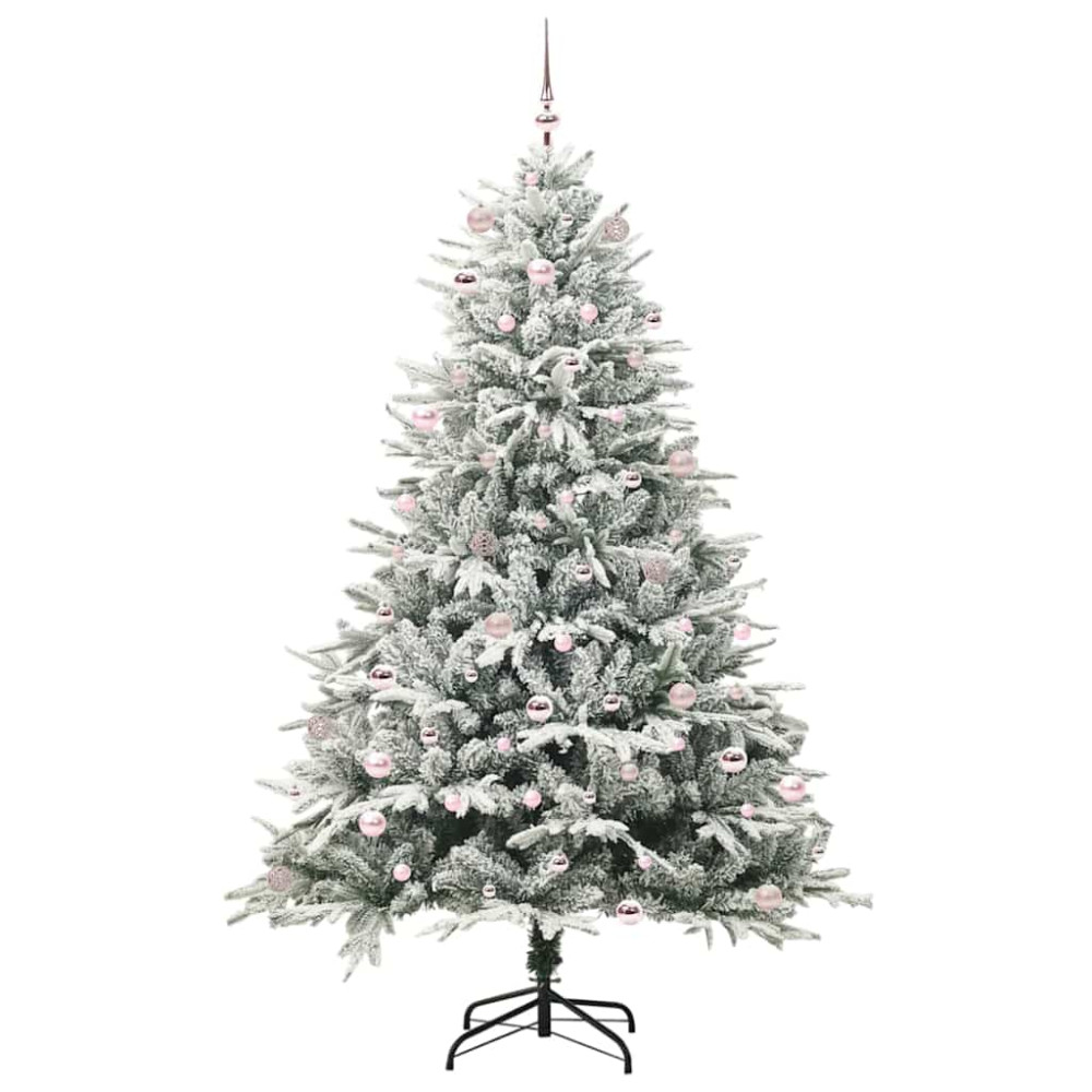 Produktbild för Konstgjord Förbelyst Julgran med Bollsats Grön 240 cm