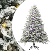 Produktbild för Konstgjord Förbelyst Julgran med Bollsats Grön 240 cm