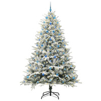 Produktbild för Konstgjord Förbelyst Julgran med Bollsats Grön 240 cm