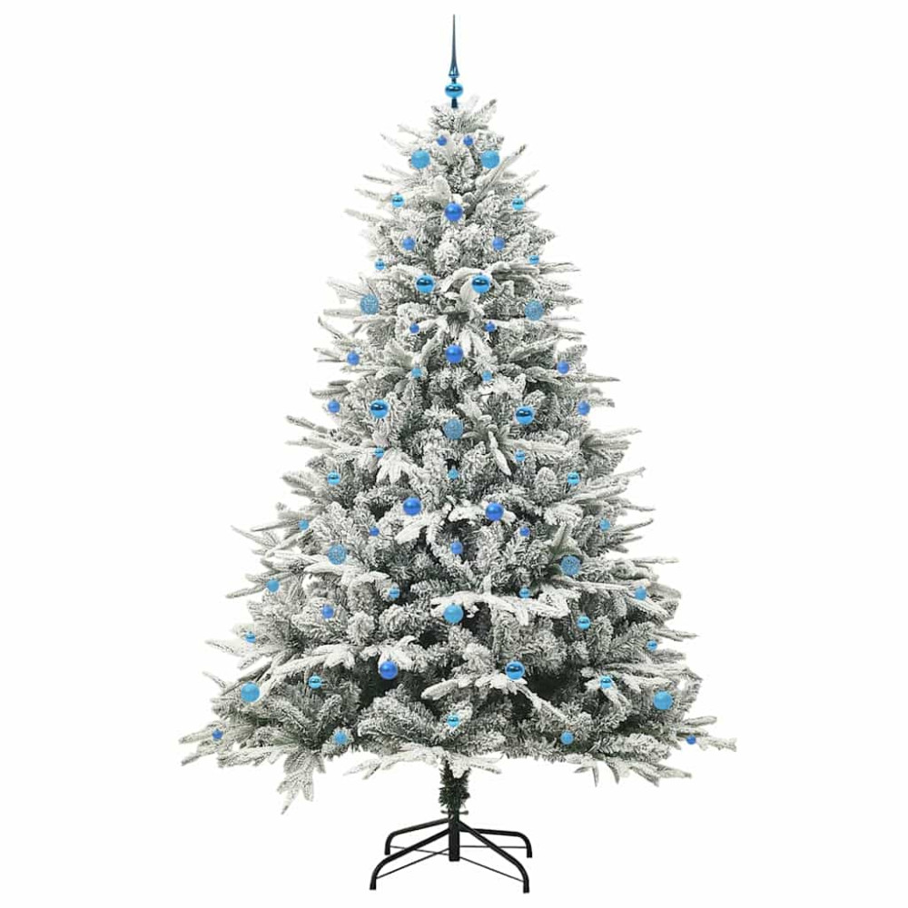 Produktbild för Konstgjord Förbelyst Julgran med Bollsats Grön 240 cm