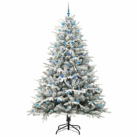 Produktbild för Konstgjord Förbelyst Julgran med Bollsats Grön 240 cm