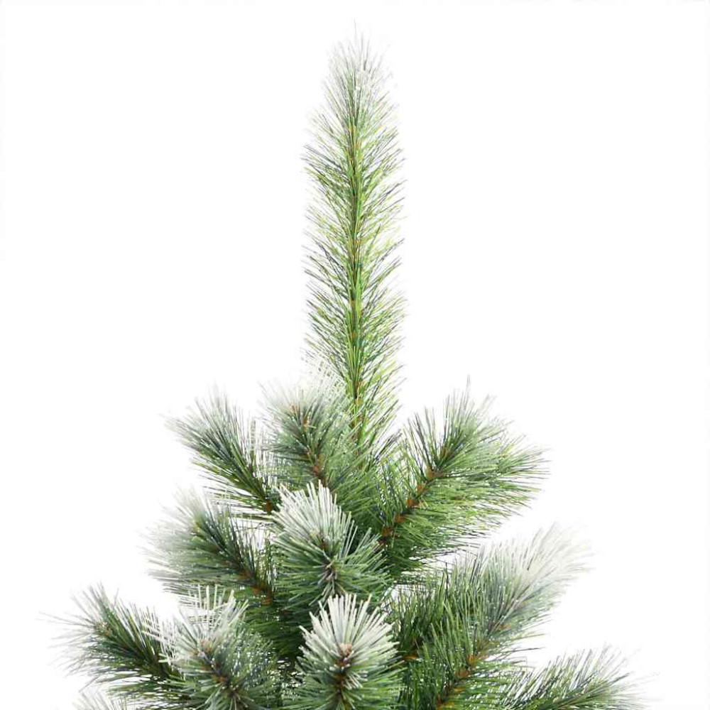 Produktbild för Künstlig Fällbar Julgran med Flockad Snö Grön och vit 150 cm