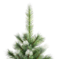 Produktbild för Künstlig Fällbar Julgran med Flockad Snö Grön och vit 150 cm