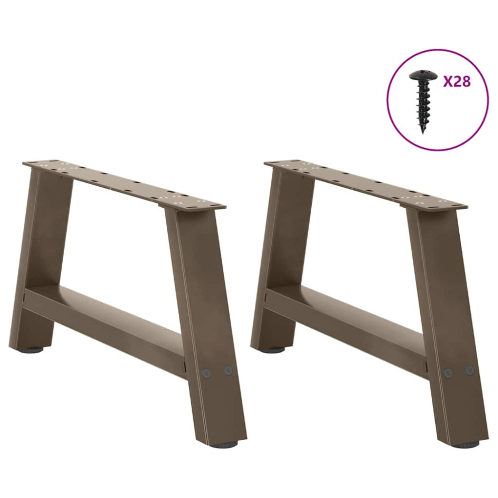 Produktbild för Soffbordsben A-formade 2 st 60x(30-31) cm stål