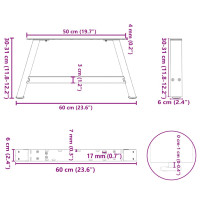 Produktbild för Soffbordsben A-formade 2 st 60x(30-31) cm stål