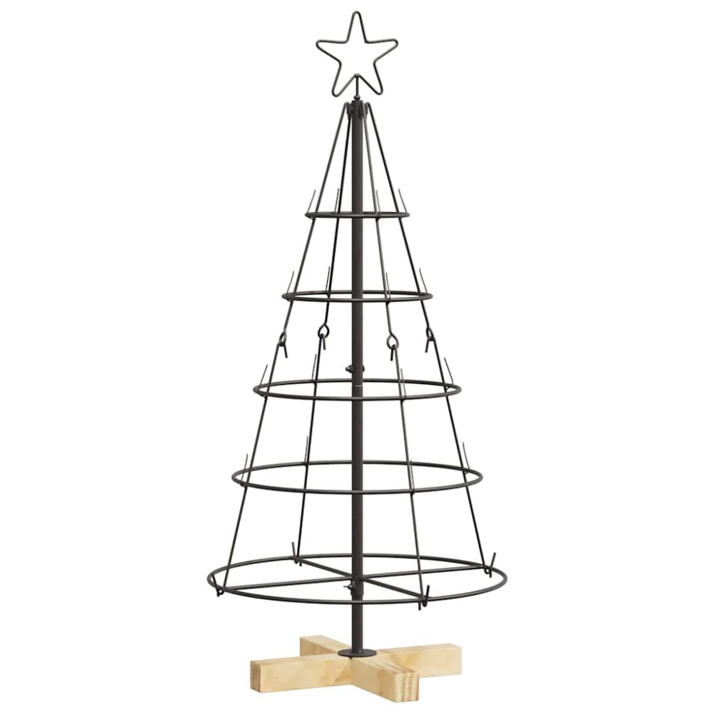 Produktbild för Julcone-träd med stativ Svart 90 cm Stål