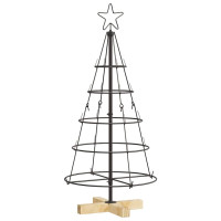 Produktbild för Julcone-träd med stativ Svart 90 cm Stål