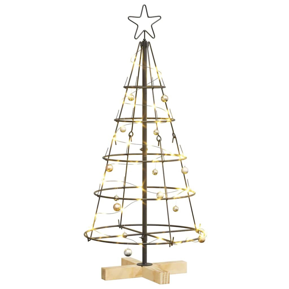 Produktbild för Julcone-träd med stativ Svart 90 cm Stål