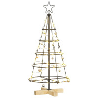 Produktbild för Julcone-träd med stativ Svart 90 cm Stål
