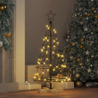 Produktbild för Julcone-träd med stativ Svart 90 cm Stål