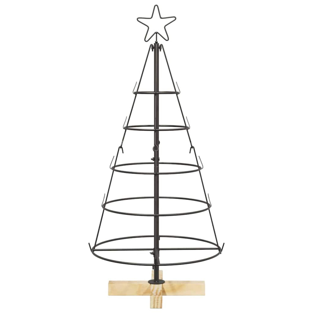 Produktbild för Julcone-träd med stativ Svart 90 cm Stål