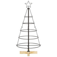 Produktbild för Julcone-träd med stativ Svart 90 cm Stål