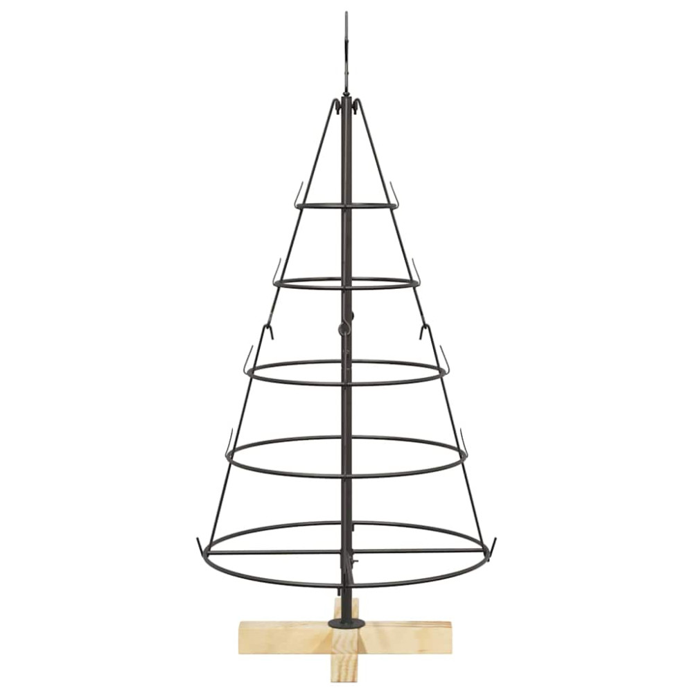 Produktbild för Julcone-träd med stativ Svart 90 cm Stål