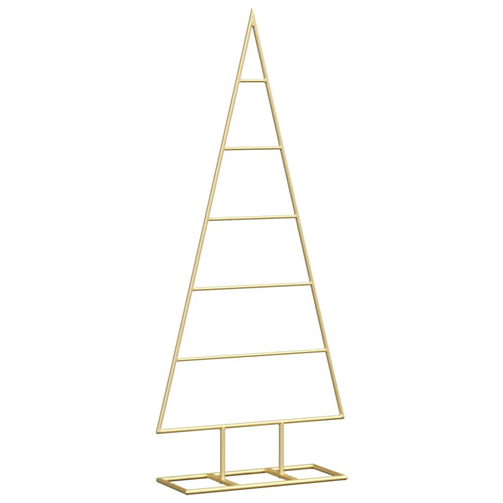 Produktbild för Metall julgran med stativ Guld 90 cm Pulverlackerad stål