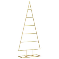 Produktbild för Metall julgran med stativ Guld 90 cm Pulverlackerad stål