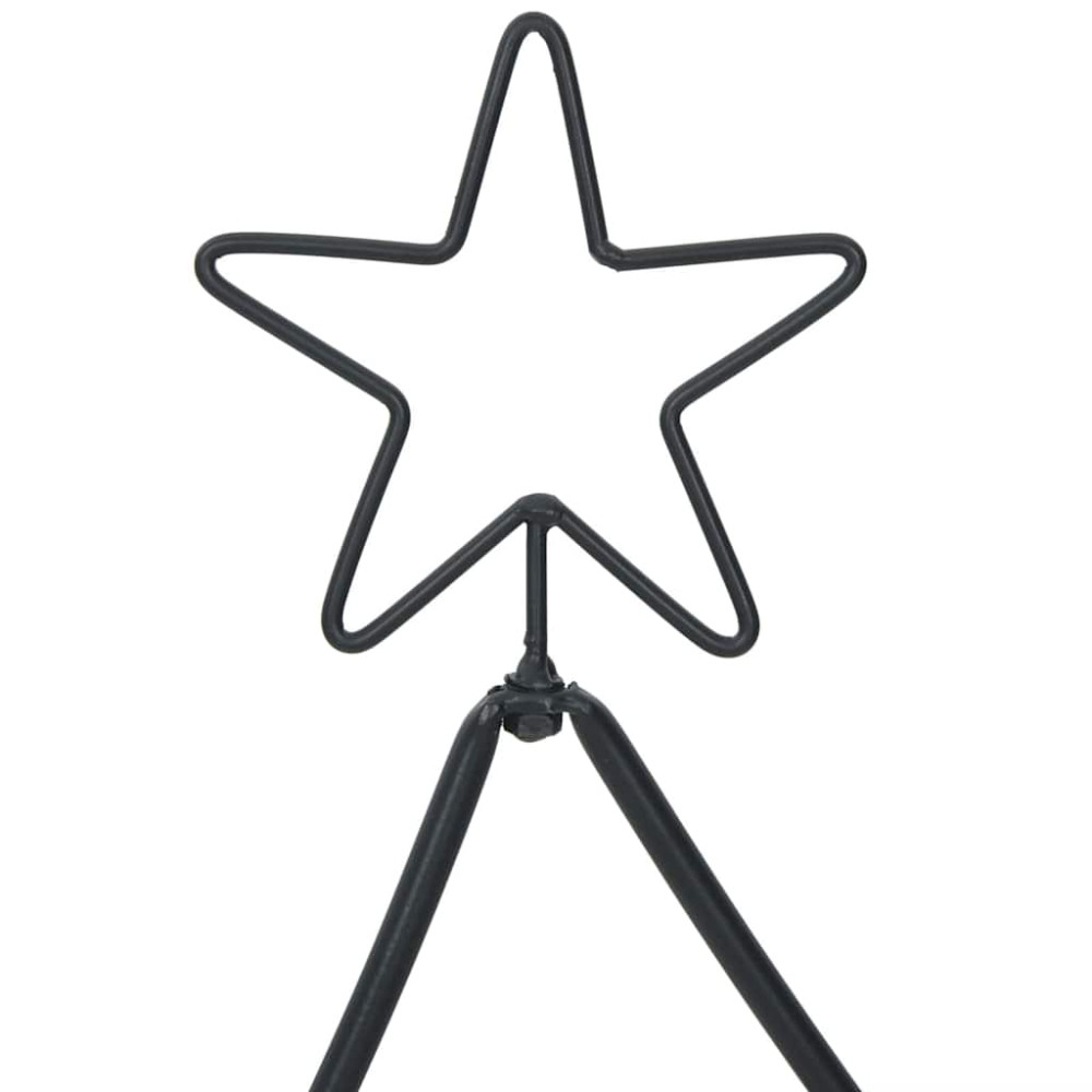 Produktbild för Metall julgran med stativ Svart 125 cm Stål