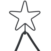 Produktbild för Metall julgran med stativ Svart 125 cm Stål