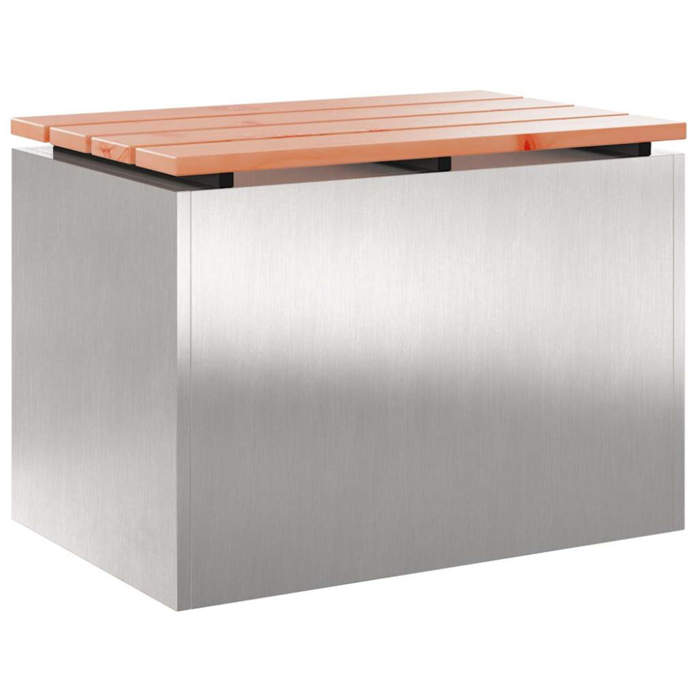 Produktbild för Trädgårdsbänk Silver 60 x 40 x 43 cm Rostfritt stål