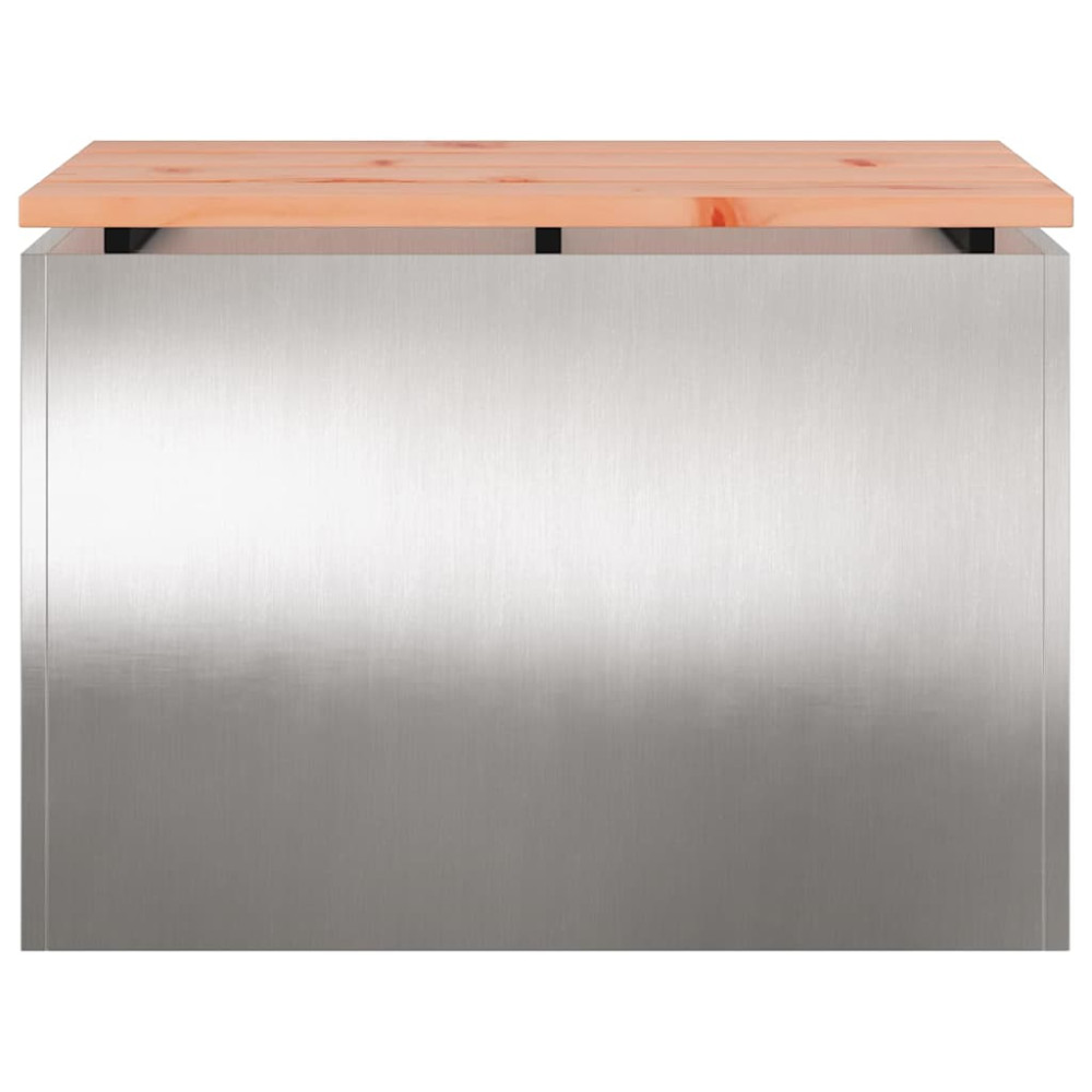 Produktbild för Trädgårdsbänk Silver 60 x 40 x 43 cm Rostfritt stål
