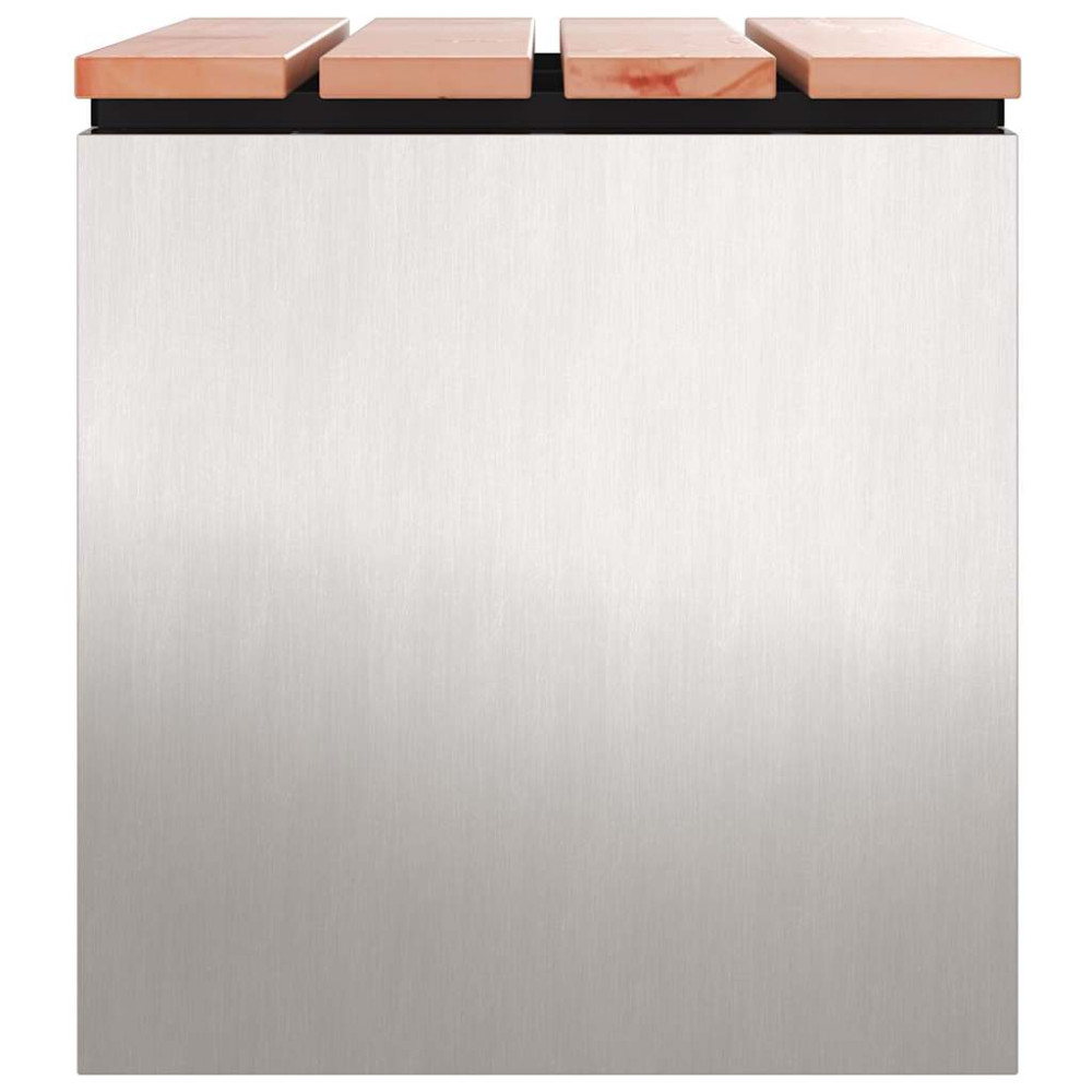 Produktbild för Trädgårdsbänk Silver 60 x 40 x 43 cm Rostfritt stål