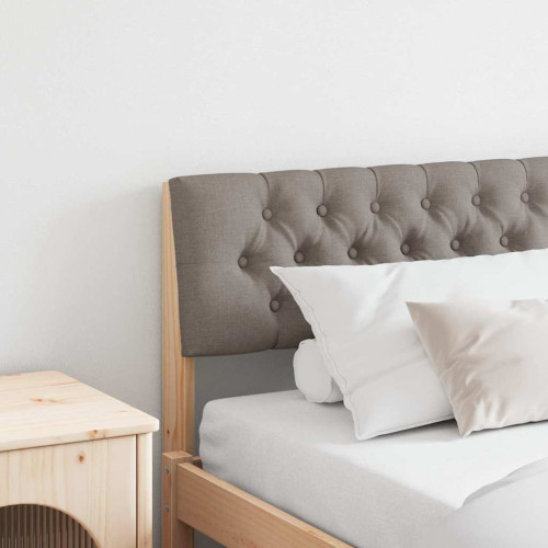 vidaXL Klädd sänggavel Taupe 200 cm Massiv furu