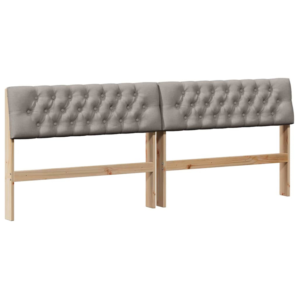 Produktbild för Klädd sänggavel Taupe 200 cm Massiv furu