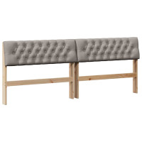 Produktbild för Klädd sänggavel Taupe 200 cm Massiv furu
