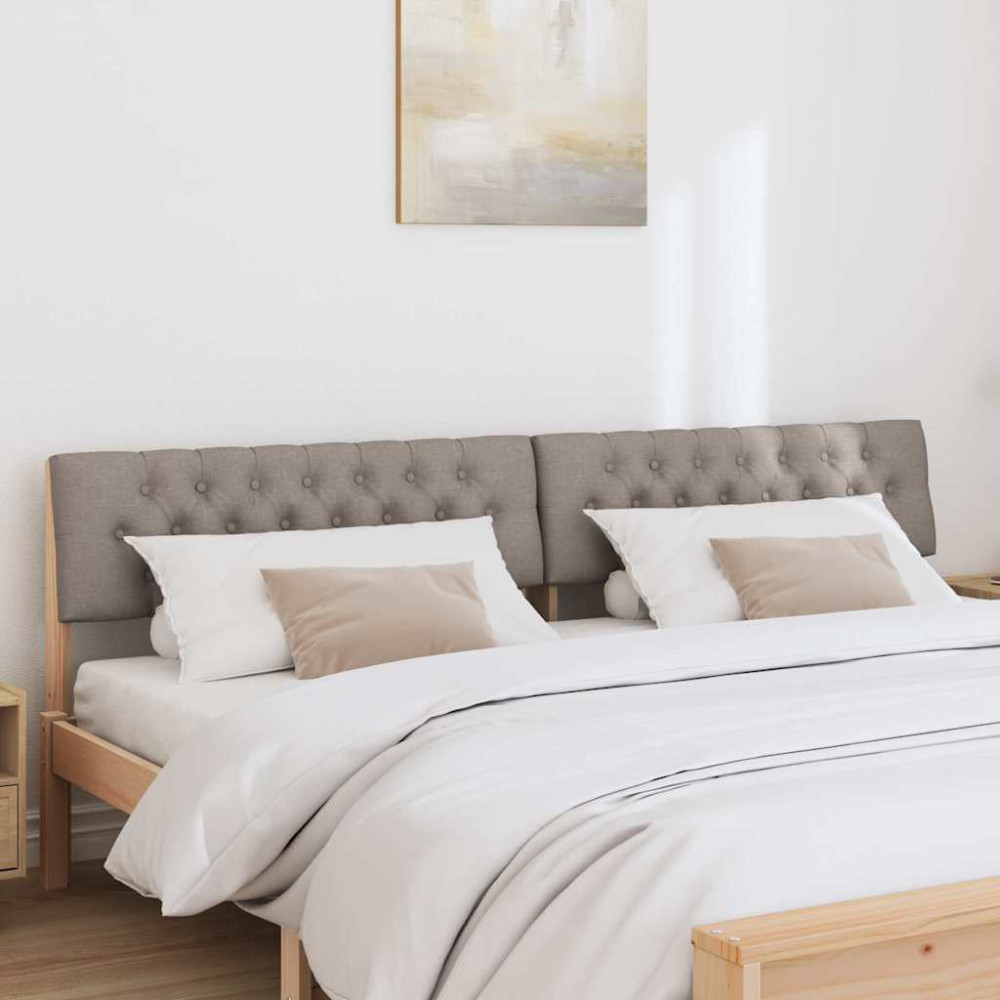 Produktbild för Klädd sänggavel Taupe 200 cm Massiv furu