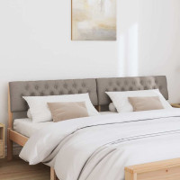 Produktbild för Klädd sänggavel Taupe 200 cm Massiv furu