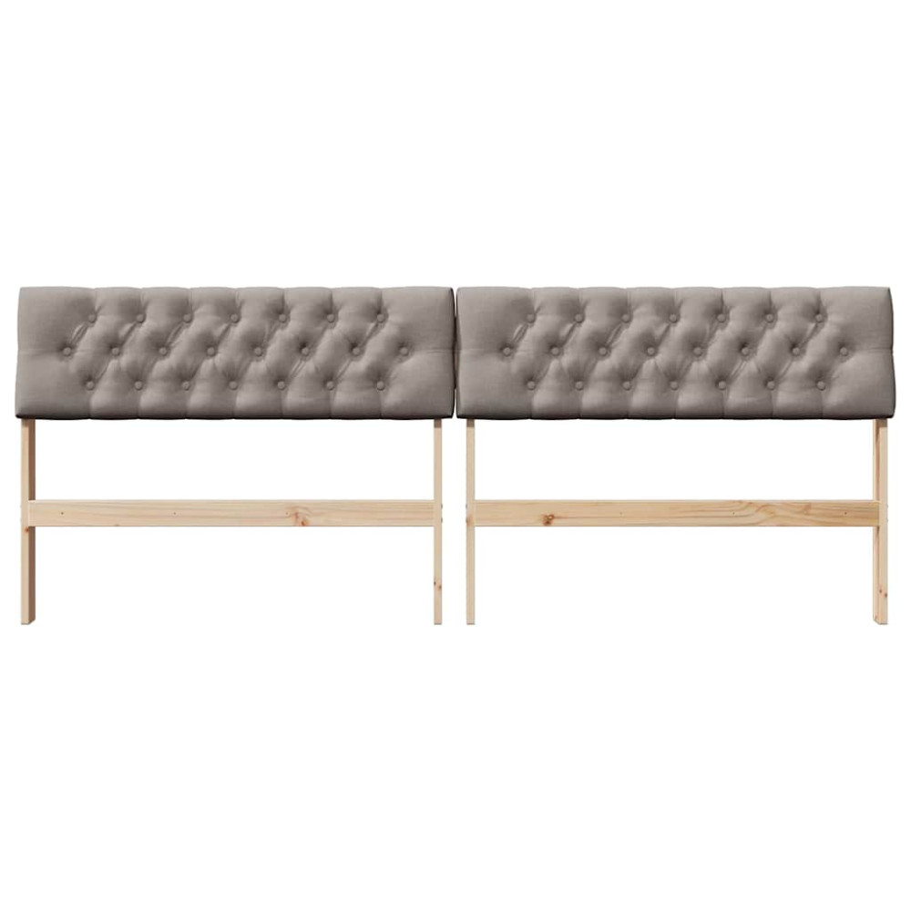 Produktbild för Klädd sänggavel Taupe 200 cm Massiv furu