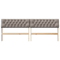 Produktbild för Klädd sänggavel Taupe 200 cm Massiv furu