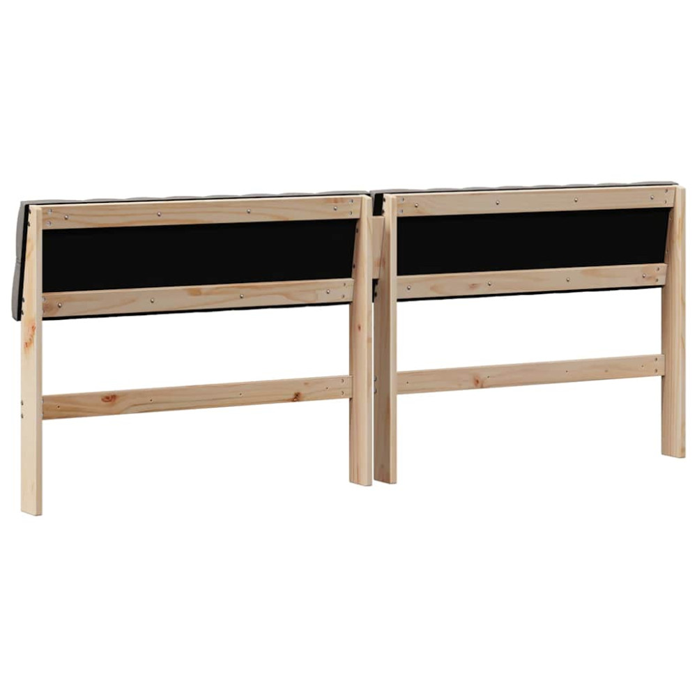 Produktbild för Klädd sänggavel Taupe 200 cm Massiv furu