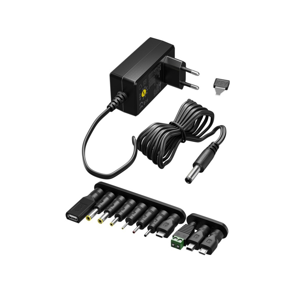Produktbild för goobay strömadapter - universell - DC-jack 5,5 x 2,1 mm - 7.2 Watt